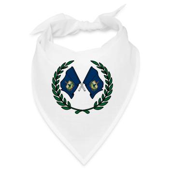 USA Vermont Flaggen im Lorbeerkranz - Bandana - Weiß - Vorne