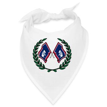 Fahnen USA Wyoming Lorbeerkranz - Bandana - Weiß - Vorne