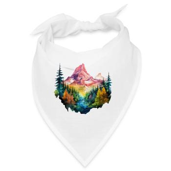 Natur Bunt Berge Bergsteigen Wandern Klettern - Bandana - Weiß - Vorne