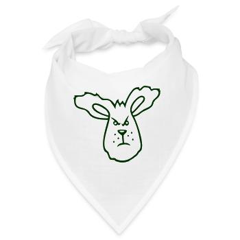 Hase wütend Böse Frech aggressiv hassen Frust Wut - Bandana - Weiß - Vorne