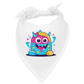 süsses und lustiges knuddel-kuschel monster kinder - Bandana - Weiß - Vorne