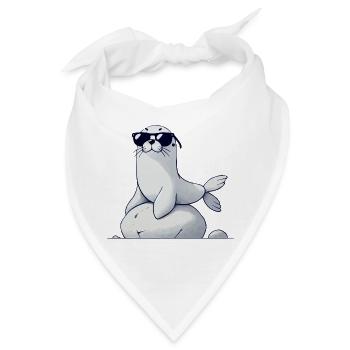 seehund sonnenbrille - Bandana - Weiß - Vorne