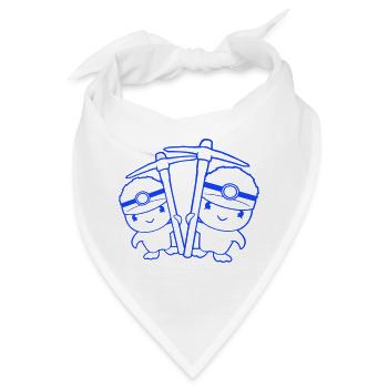 2 Enten Bergmann Spitzhacke Helm Lampe Freunde Süß - Bandana - Weiß - Vorne