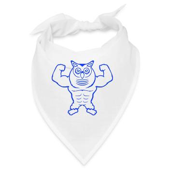 Eule Bodybuilder Muskeln Bizeps Posen Gym Rat Cool - Bandana - Weiß - Vorne