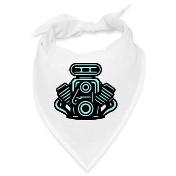 Motor Auto Symbol Tuning - Bandana - Weiß - Vorne