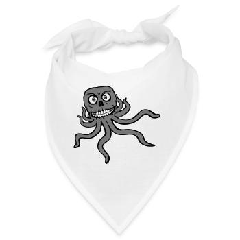 Oktopus Alien Monster Horror Außerirdischer Grinst - Bandana - Weiß - Vorne