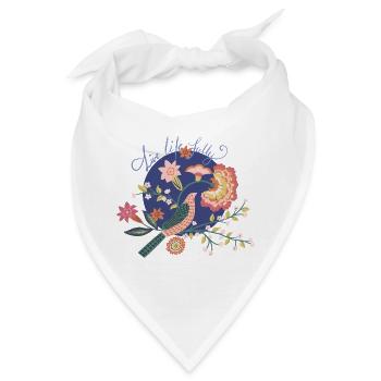 Live Life Fully -- Florale Affirmationen - Bandana - Weiß - Vorne