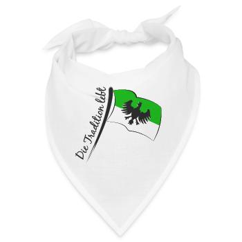 Schützenfest Fahne - Die Tradition lebt - Bandana - Weiß - Vorne