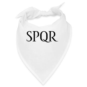 SPQR Schriftzug Vektor Dunkel - Bandana - Weiß - Vorne