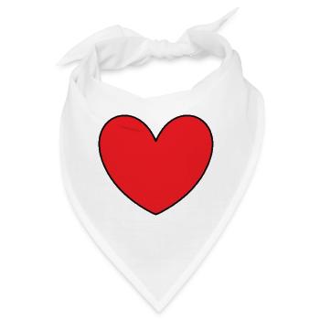 rotes Herz rot Herzen rot Geschenk Valentinstag - Bandana - Weiß - Vorne