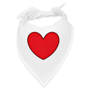 rotes Herz rot Herzen rot Geschenk Valentinstag - Bandana - Weiß - Vorne