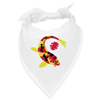 Abstrakter Fisch in bunten Farben - Bandana - Weiß - Vorne