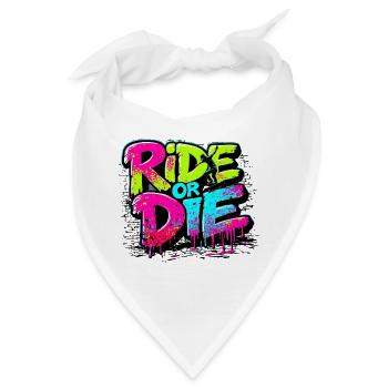 Vibrantes Skateboard-Motiv mit Farbexplosion - Bandana - Weiß - Vorne