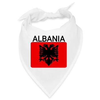 Albanien Flaggenkarten - Bandana - Weiß - Vorne