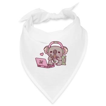 Süßer Koala, der Instant-Nudeln isst - Bandana - Weiß - Vorne