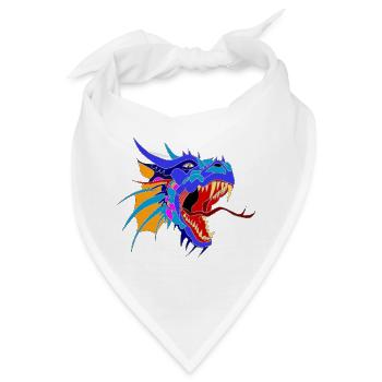 Drachenkopf - Bandana - Weiß - Vorne