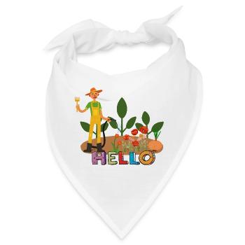 Hallo Gärtner – Gärtner und Blumen. - Bandana - Weiß - Vorne