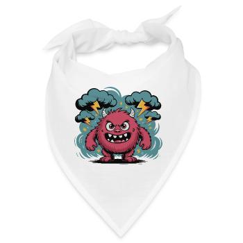 Heftige Sturmmonster-Illustration - Bandana - Weiß - Vorne
