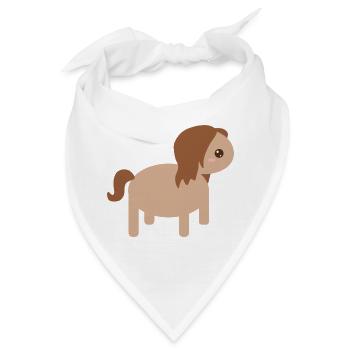 Einzigartige Pferdecharakter-Illustration - Bandana - Weiß - Vorne