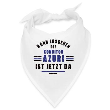 Azubi Konditor Lehre Ausbildung Konditorausbildung - Bandana - Weiß - Vorne