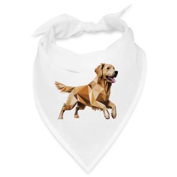 Golden Retriever - Cooles Low Poly Logo - Bandana - Weiß - Vorne