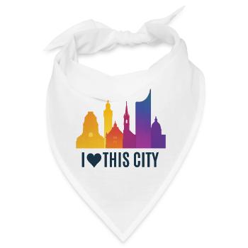 Herzstadt Skyline Gradient - Bandana - Weiß - Vorne