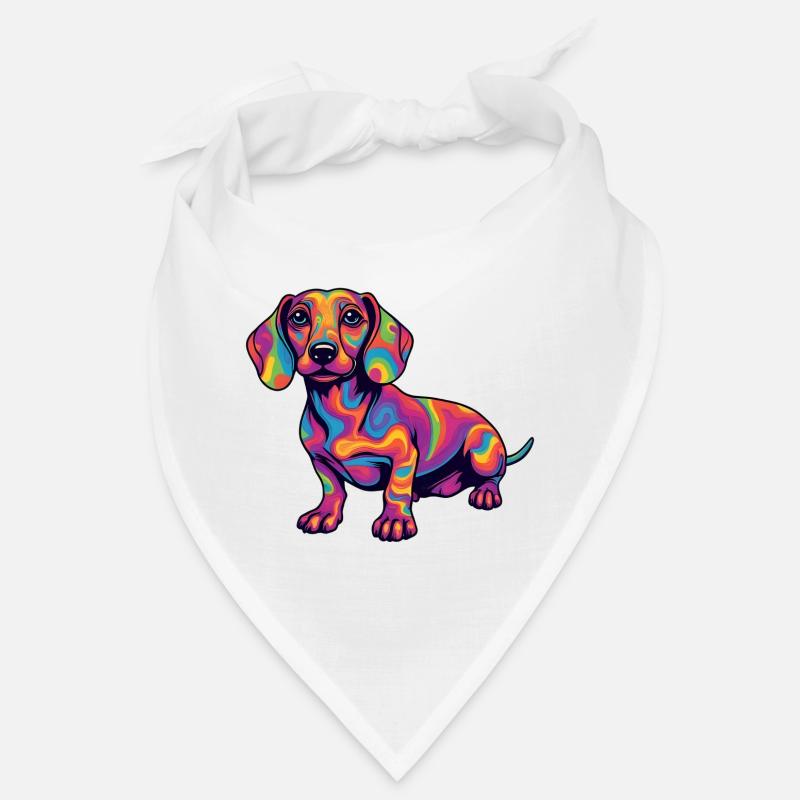 Psychedelischer Dackel Farbexplosion Pop Art  Bandana