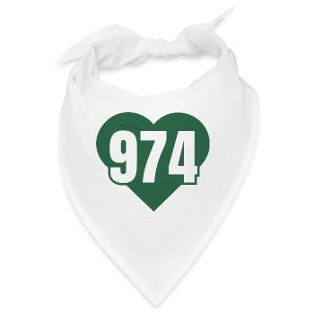 Herz 974 Code Grün - Bandana - Weiß - Vorne