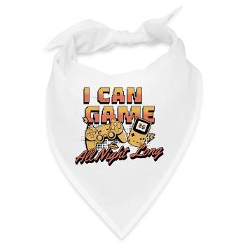 I Can Game All Night Long Retro Gamer Controller - Bandana - Weiß - Vorne