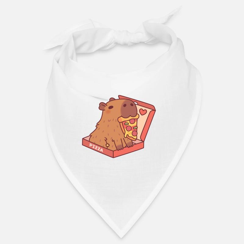 Capybara mignon avec pizza dans une boîte à pizza Bandana