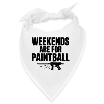 Wochenenden sind für Paintball - Bandana - Weiß - Vorne
