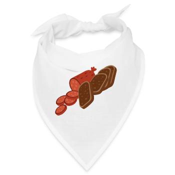Salami Brot Cartoon - Bandana - Weiß - Vorne