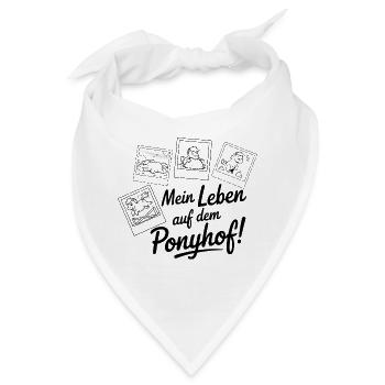 Mein Leben auf dem Ponyhof – Lustiges Pferde Shirt - Bandana - Weiß - Vorne