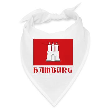 Ikone der Hamburger Burg auf rotem Hintergrund - Bandana - Weiß - Vorne