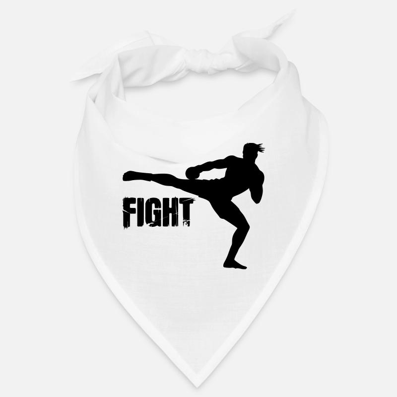 Silhouette de kickboxeur avec combat textuel Bandana