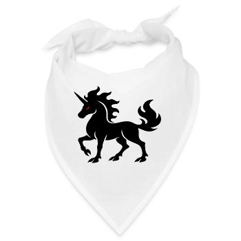 Schatten-Einhorn mit roten Augen dunkle Fantasy-Kunst - Bandana - Weiß - Vorne