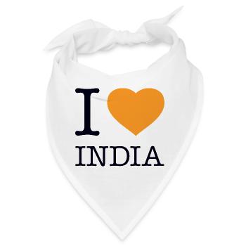 I love India Indien - Bandana - Weiß - Vorne