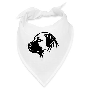 Kangal Hundeporträt Seitlich - Bandana - Weiß - Vorne
