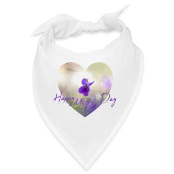 Herzblumen Muttertag Design lila Blume lila Blüte - Bandana - Weiß - Vorne