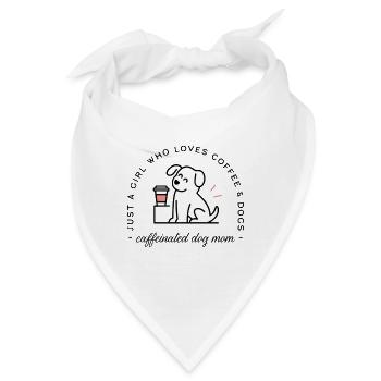 Hundemutter, lustige Kaffeeliebhaber, mädchenhafte Zitate, - Bandana - Weiß - Vorne