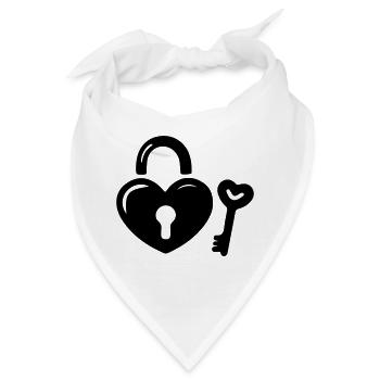 Herz Schlüssel - Bandana - Weiß - Vorne