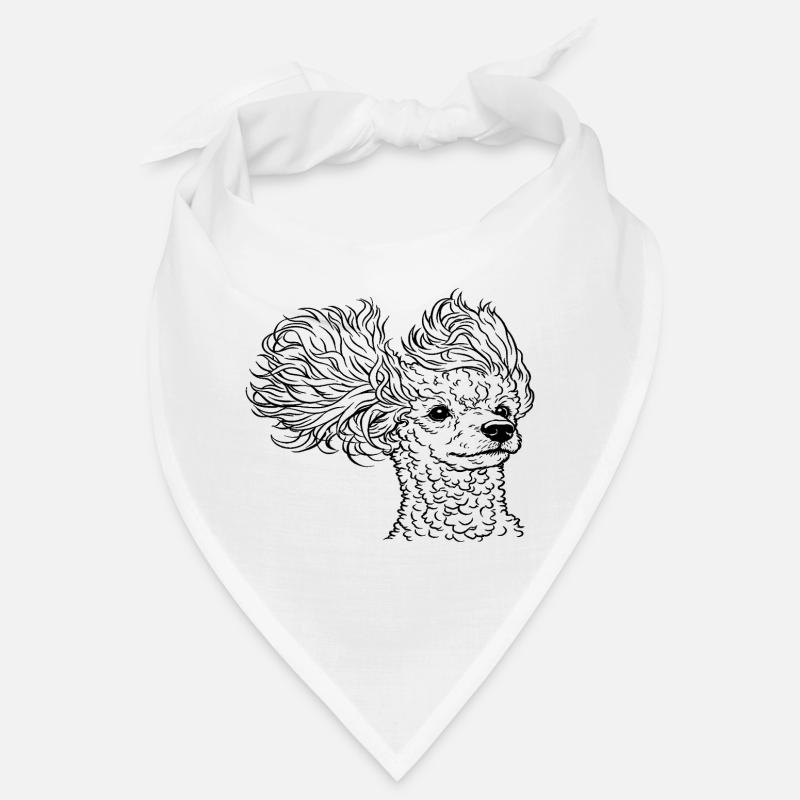 Caniche élégant dans un style d’art au trait Bandana