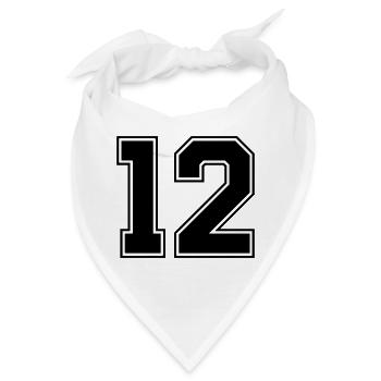 12 Zahl - Bandana - Weiß - Vorne