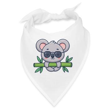 Koala auf Solar-Bambus - Bandana - Weiß - Vorne