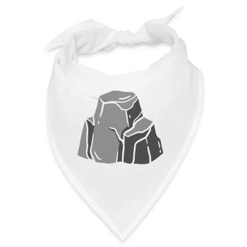 Stein Schere Papier Gruppenkostüm, Stein Kostüm - Bandana - Weiß - Vorne