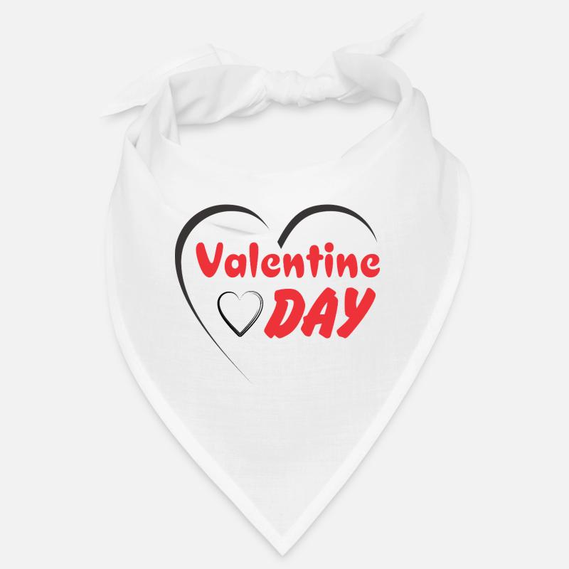 Valentine Day Heart Script Print Bandana