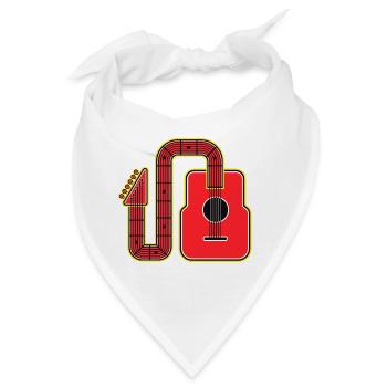 Rote Abstract Shape Gitarre - Bandana - Weiß - Vorne