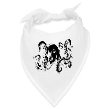 Krake Motiv – Oktopus aus der Tiefsee! - Bandana - Weiß - Vorne