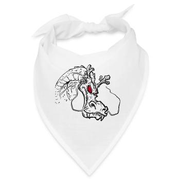 Wilder Drachenkopf – Fantasy Illustration - Bandana - Weiß - Vorne