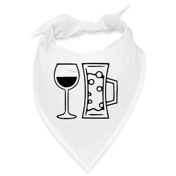 Wein Weinglas Rotwein  - Bandana - Weiß - Vorne